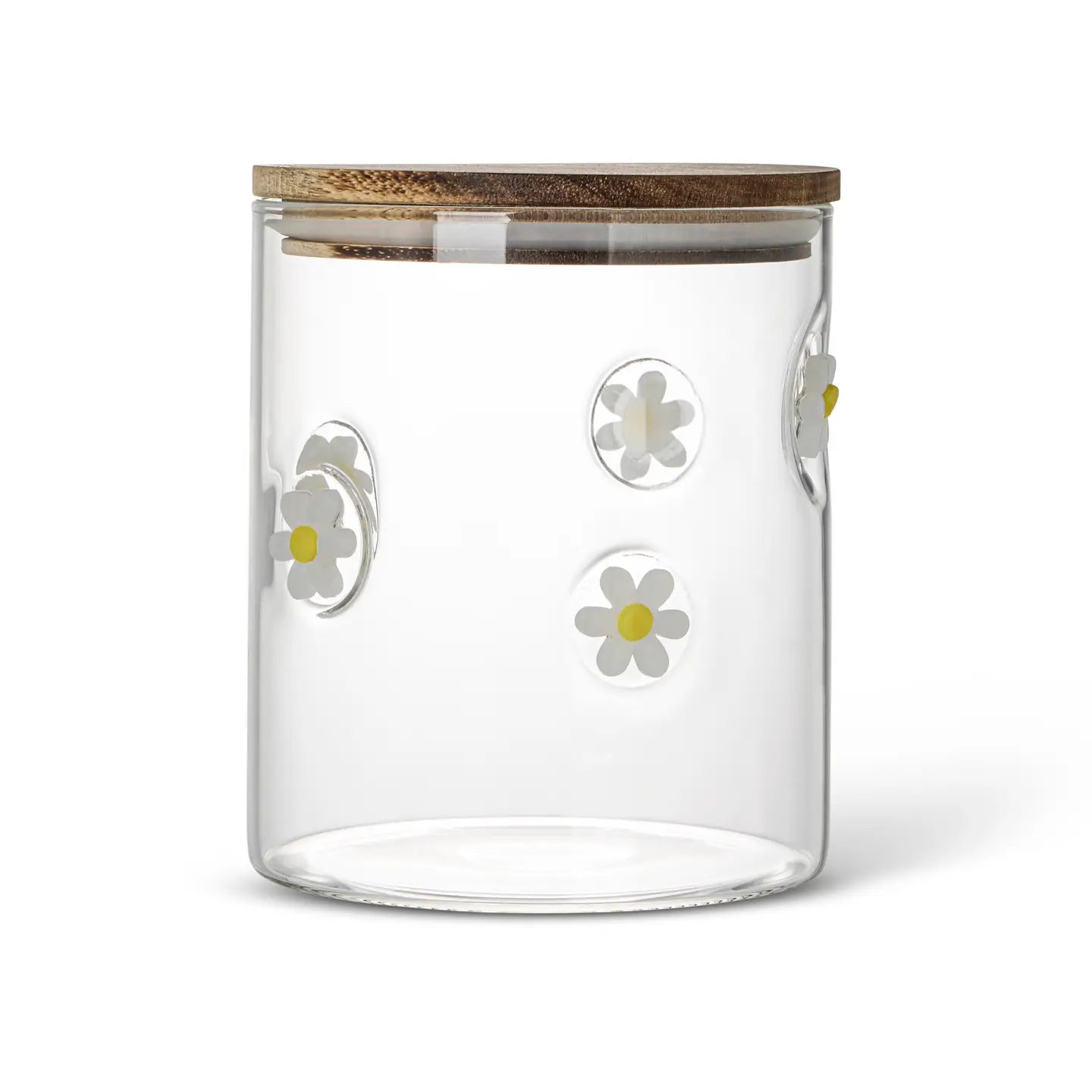 2pk 27oz Glass Canister w/ Acacia Lid - Daisy Icon