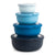 8pc Ribbed Round Storage Bowls - Blue Ombre