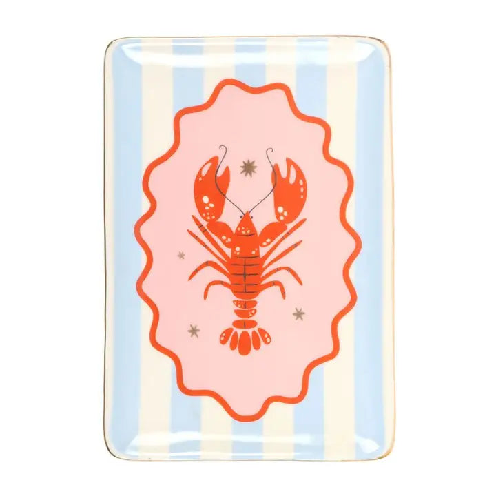 Something Different - Striped Lobster Coastal Trinket Dish