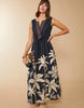 Spartina 449 - Keila Midi Dress Southern Resort Palms Black