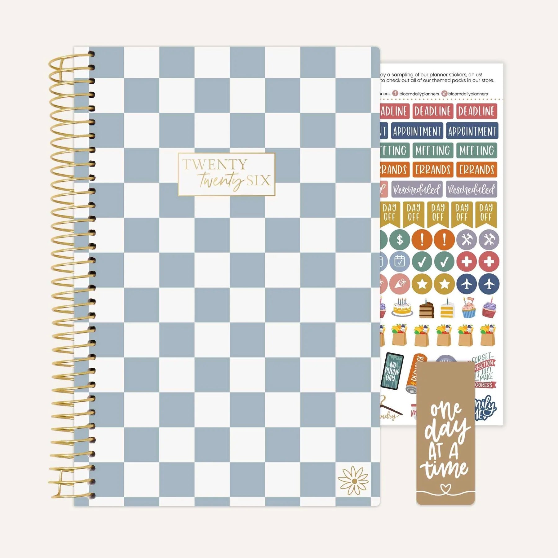 Bloom - 2026 Soft Cover Planner, 5.5" x 8.25", Checkered