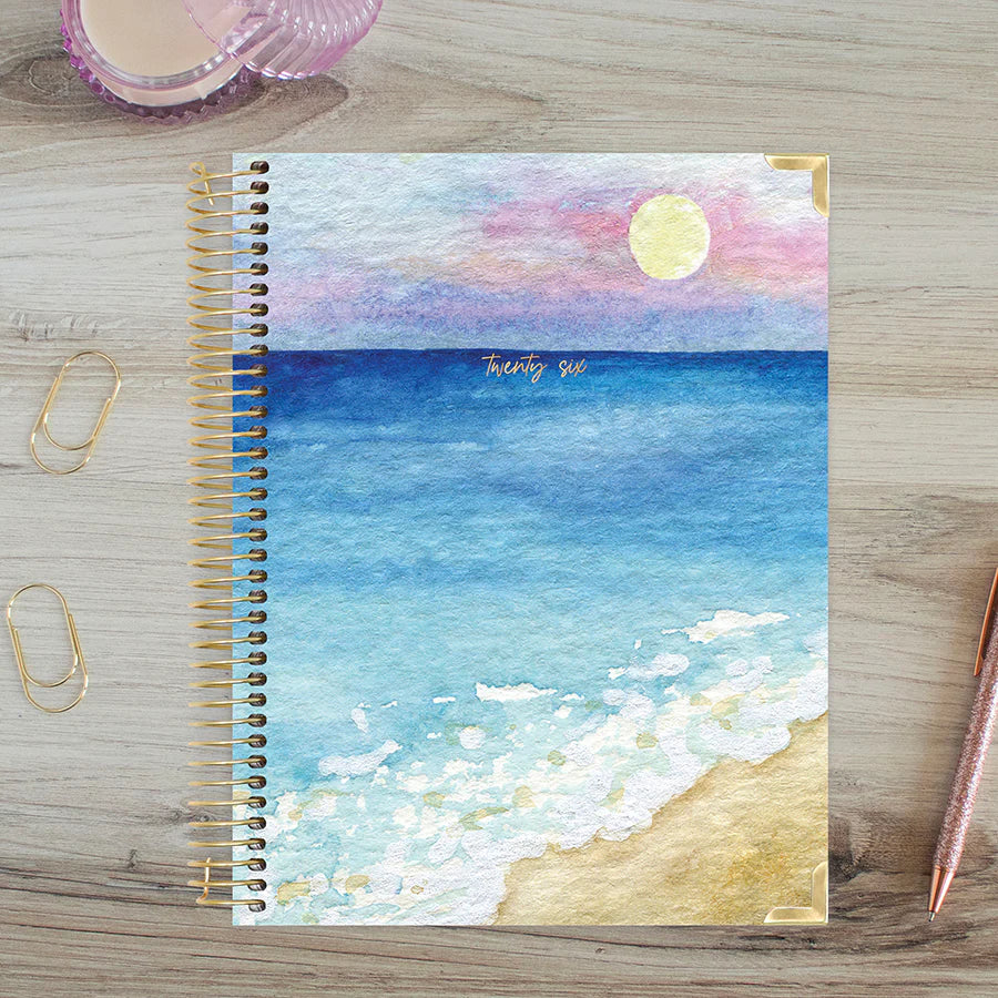Bloom - 2026 Hard Cover Planner, 8.5" x 11", Coastal Calm