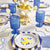 Slant Collections - Decagon Foil Paper Plates - Blue Stripe - 8ct