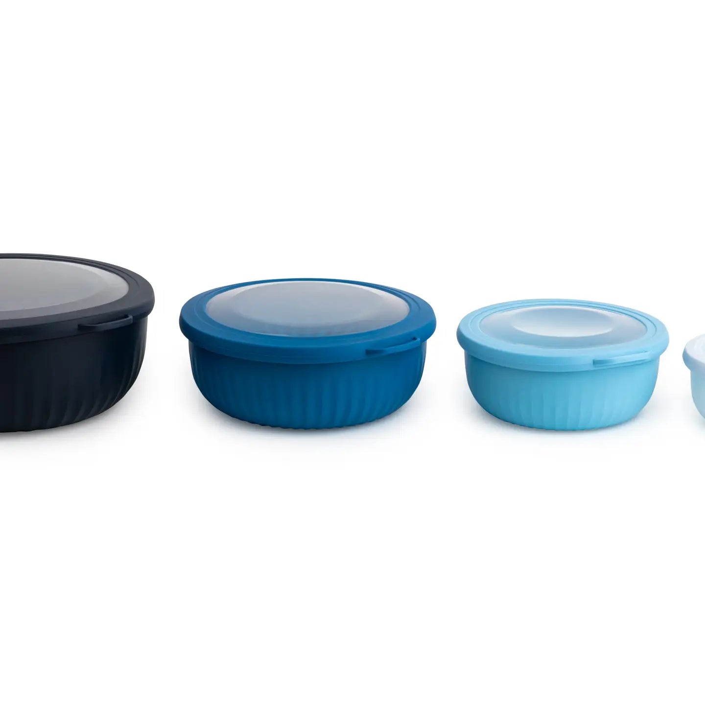 8pc Ribbed Round Storage Bowls - Blue Ombre