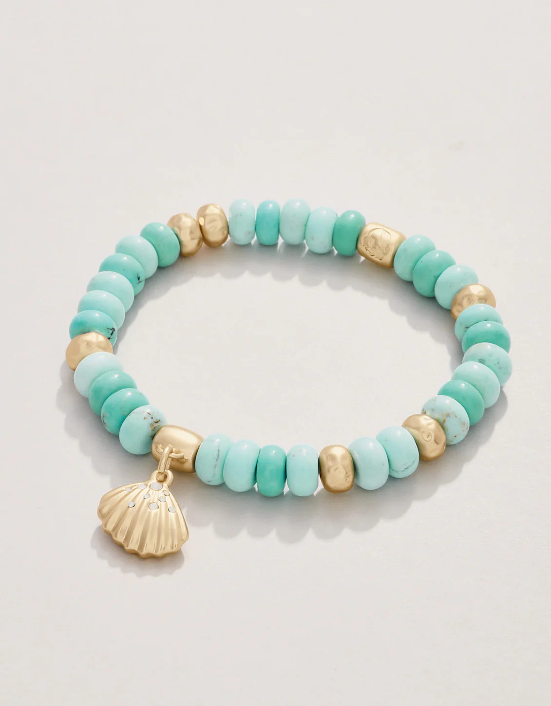 Spartina 449 - Charmed Stretch Bracelet 8mm Turquoise/Shell