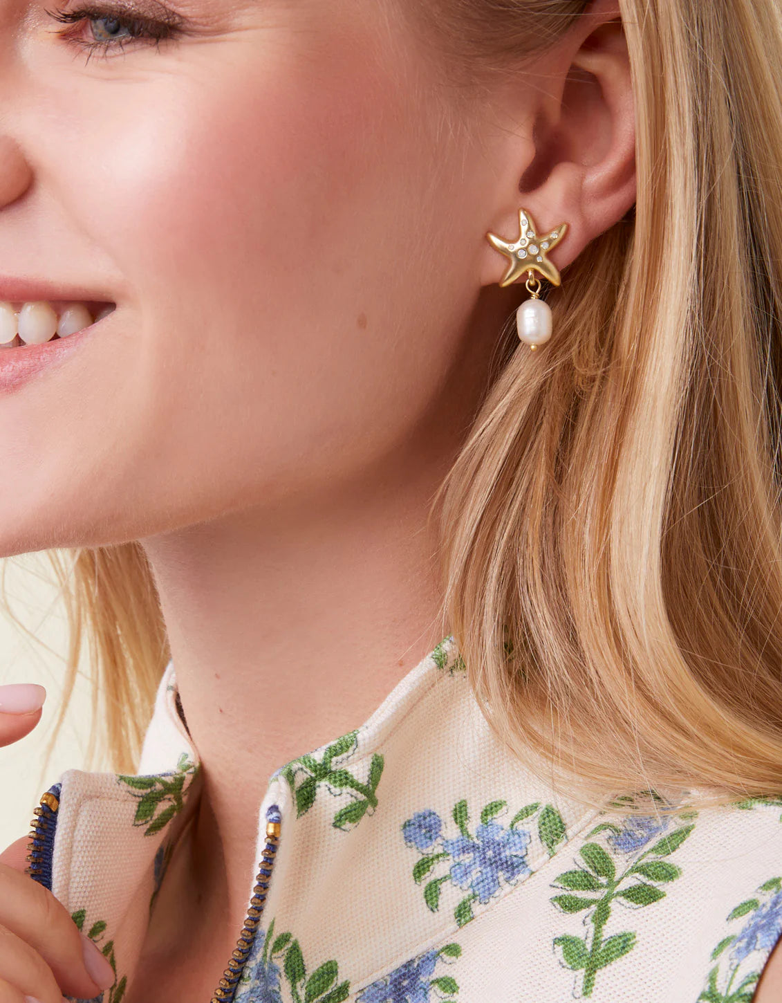 Spartina 449 - Starfish Pearl Earrings White Opal