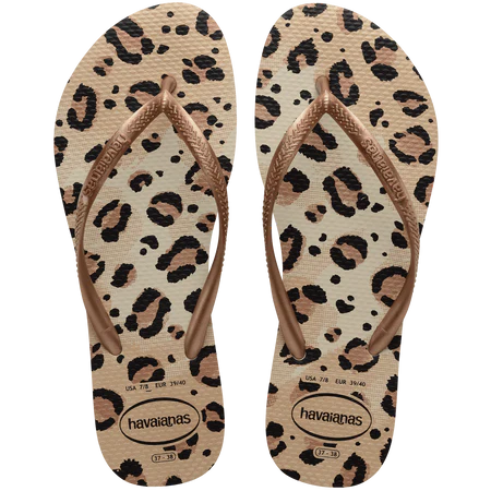 Havaianas - Women's Slim Animal Print Flip Flops - Beige (Add-On)