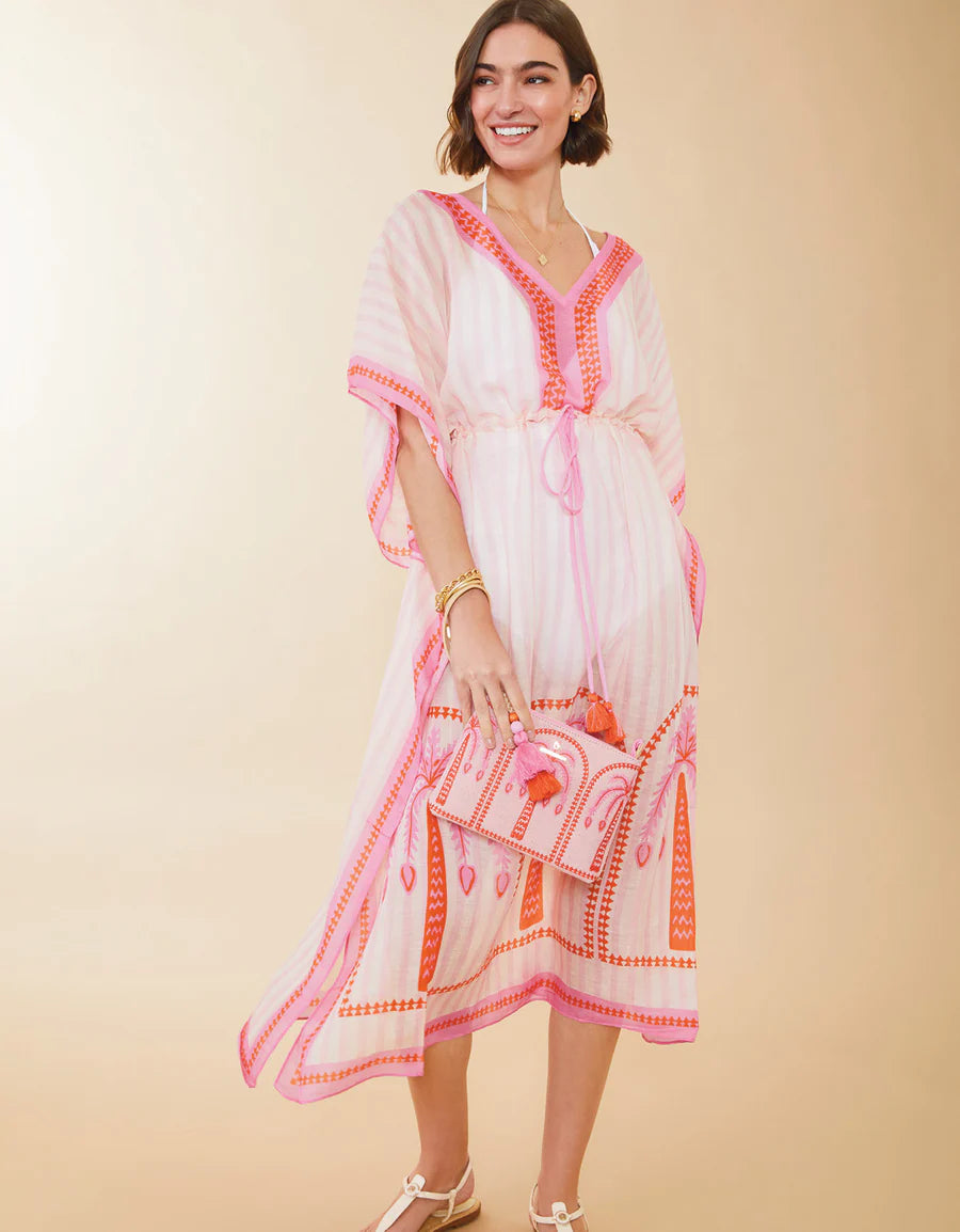 Spartina 449 - Long Kaftan Palm Stripe - One Size (Add-On)