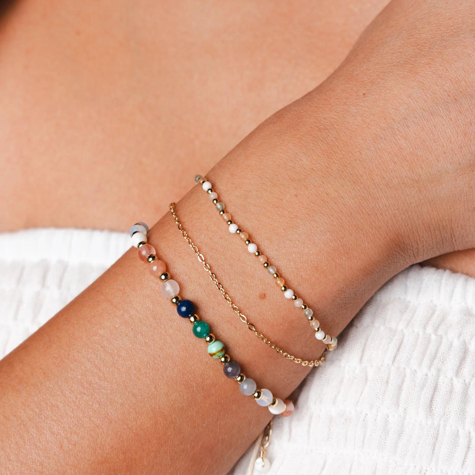 Lotus & Luna - Spiritual Healer 4mm Metal Accent Healing Bracelet