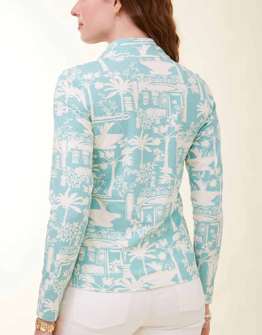 Spartina 449 - Nora Half-Zip Top Enclave Palm Scene Aqua Haze (Add-On)
