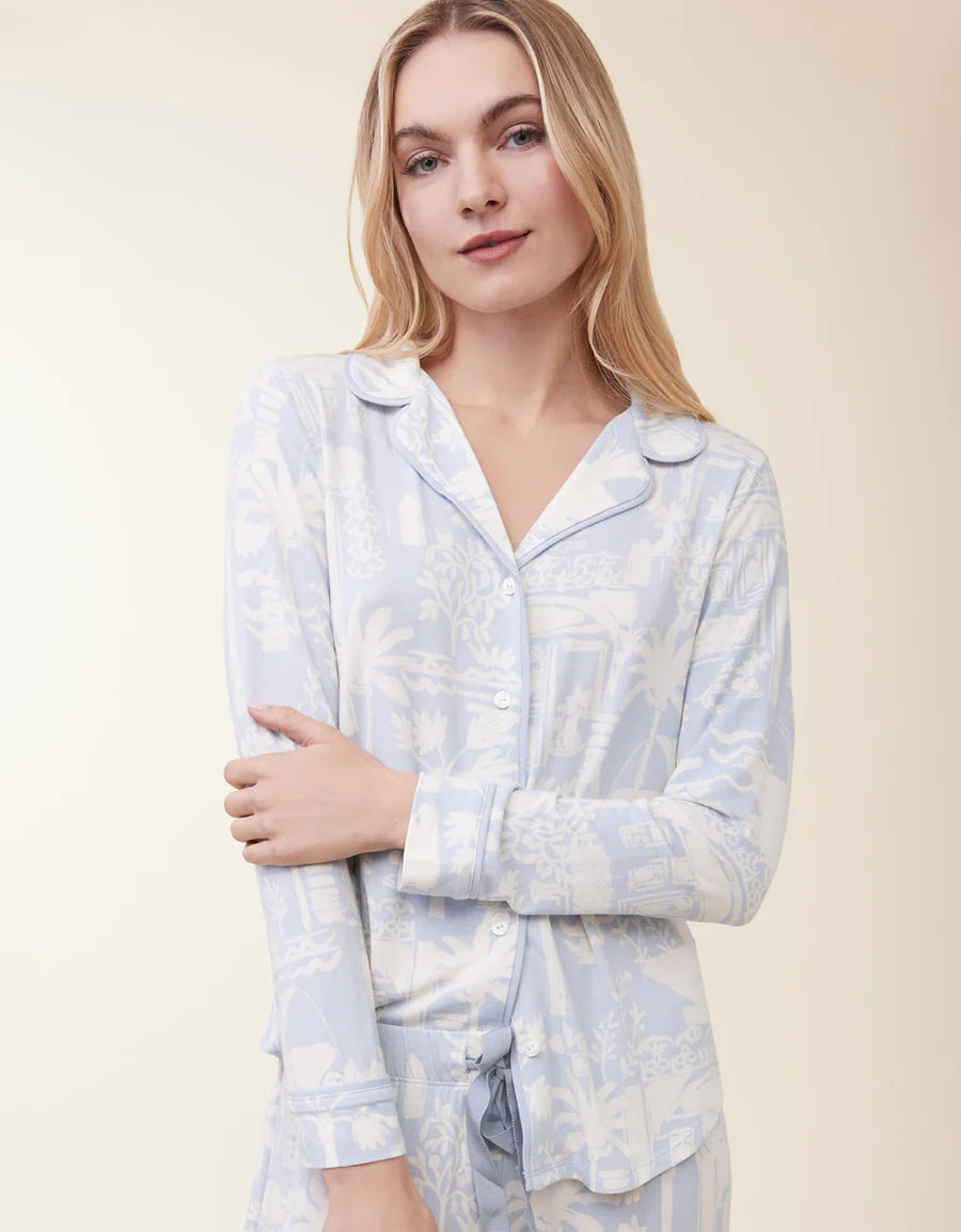 Spartina 449 - Pajama Top Palm Scene Blue