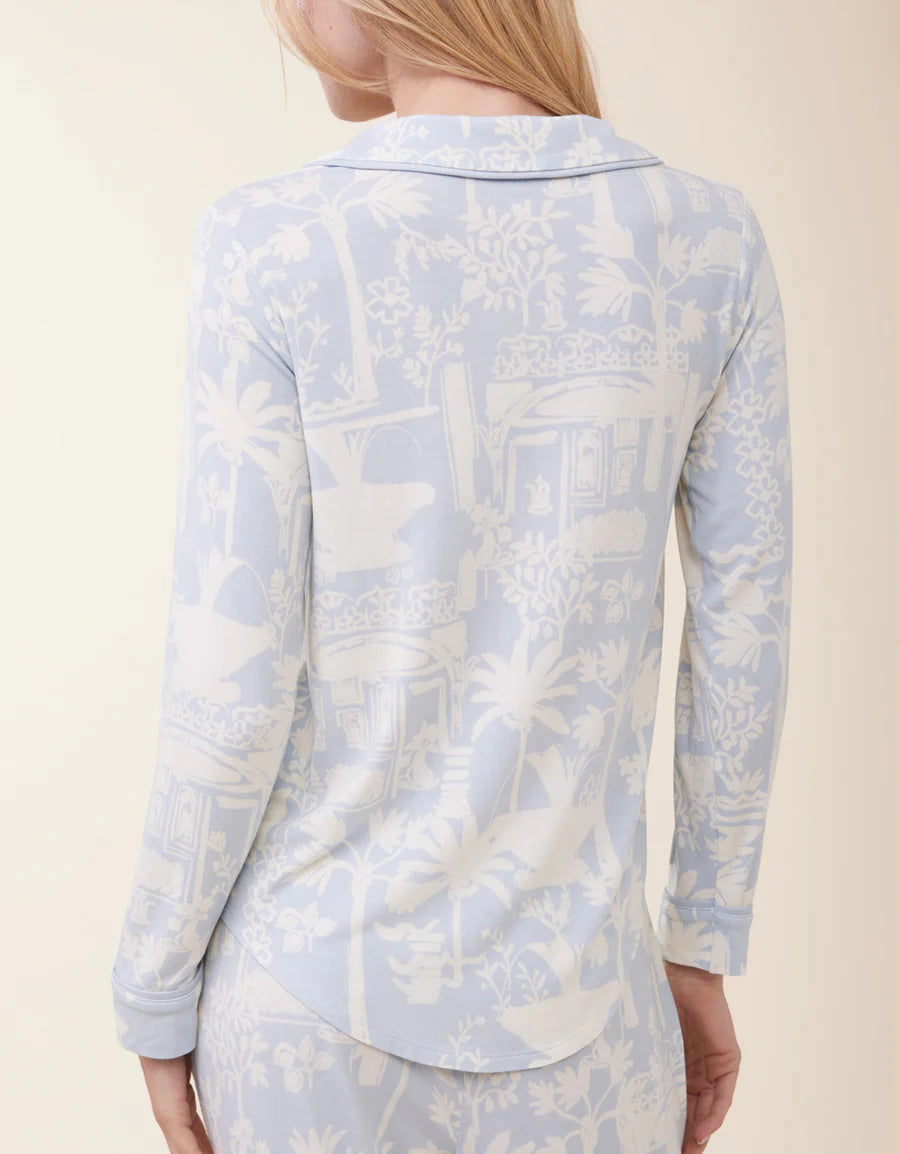 Spartina 449 - Pajama Top Palm Scene Blue