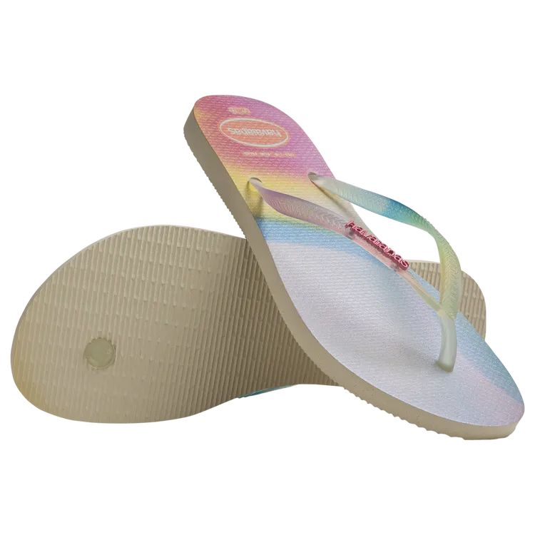 Havaianas - Slim Logo Metallic Flip Flops - Beige (Add-On)