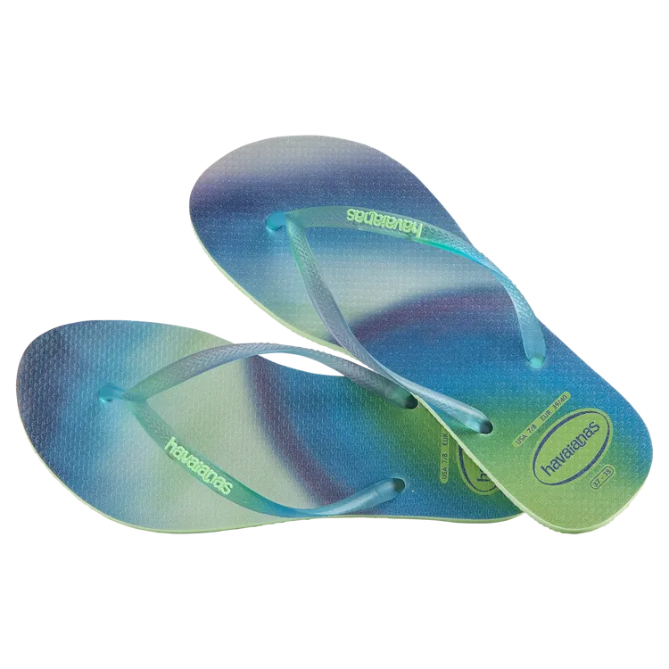 Havaianas - Slim Logo Metallic Flip Flops - Citronella (Add-On)