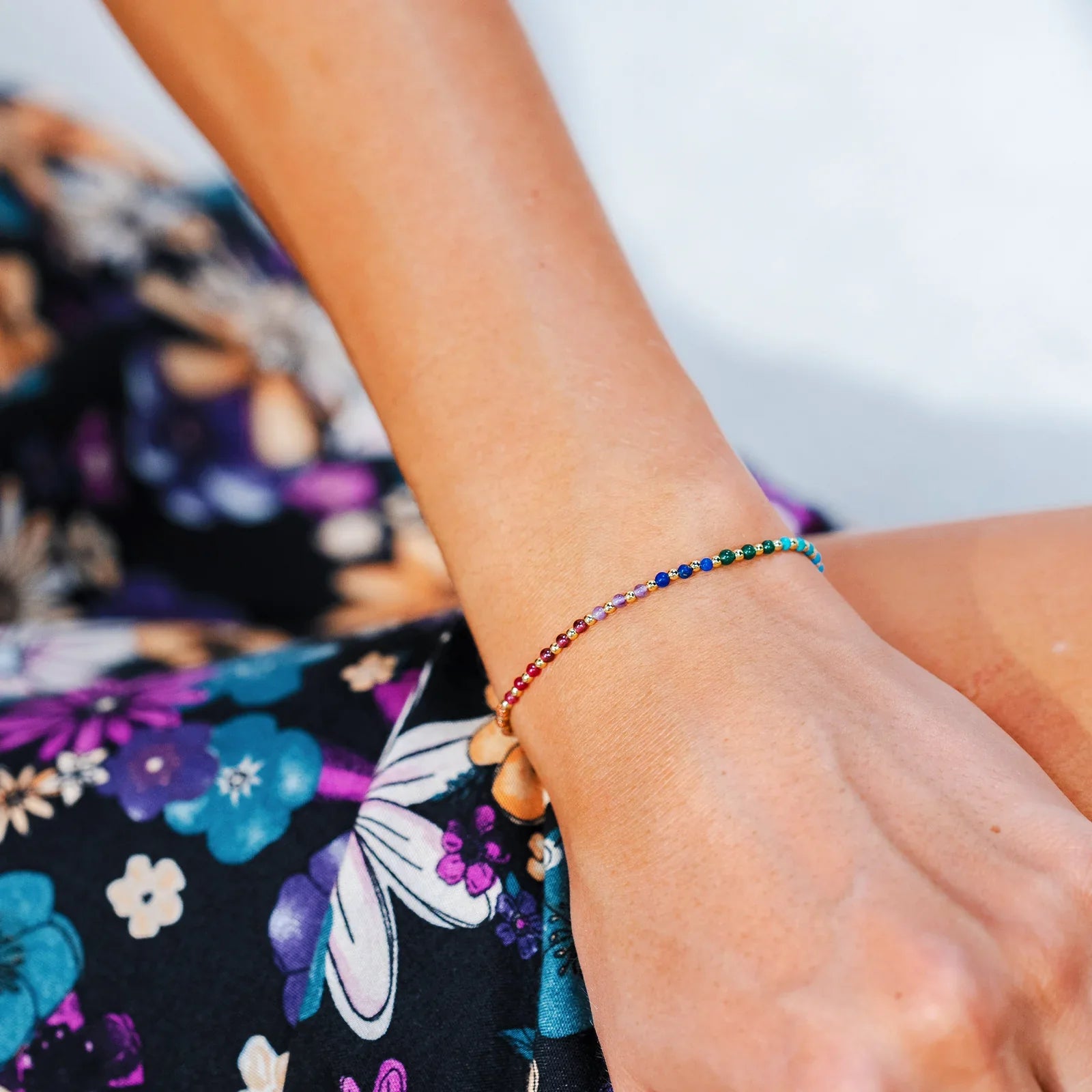 Lotus and Luna - Divine Healer 2mm Metal Accent Healing Bracelet