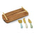Acacia/Ceramic Cheese Set - Blue/Green