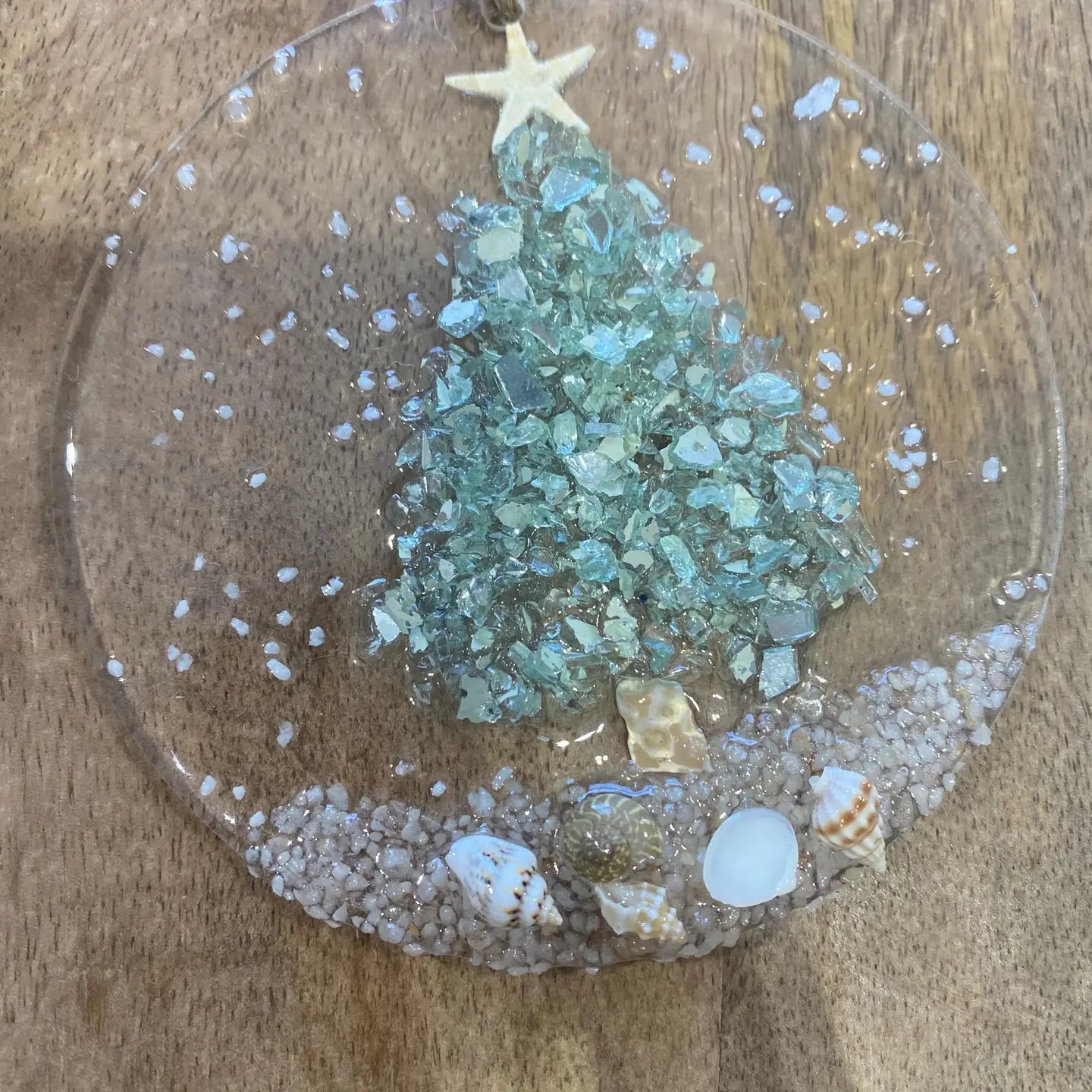 Sea Dreams Coastal Art - Coastal Christmas Ornament- Aqua Christmas Tree