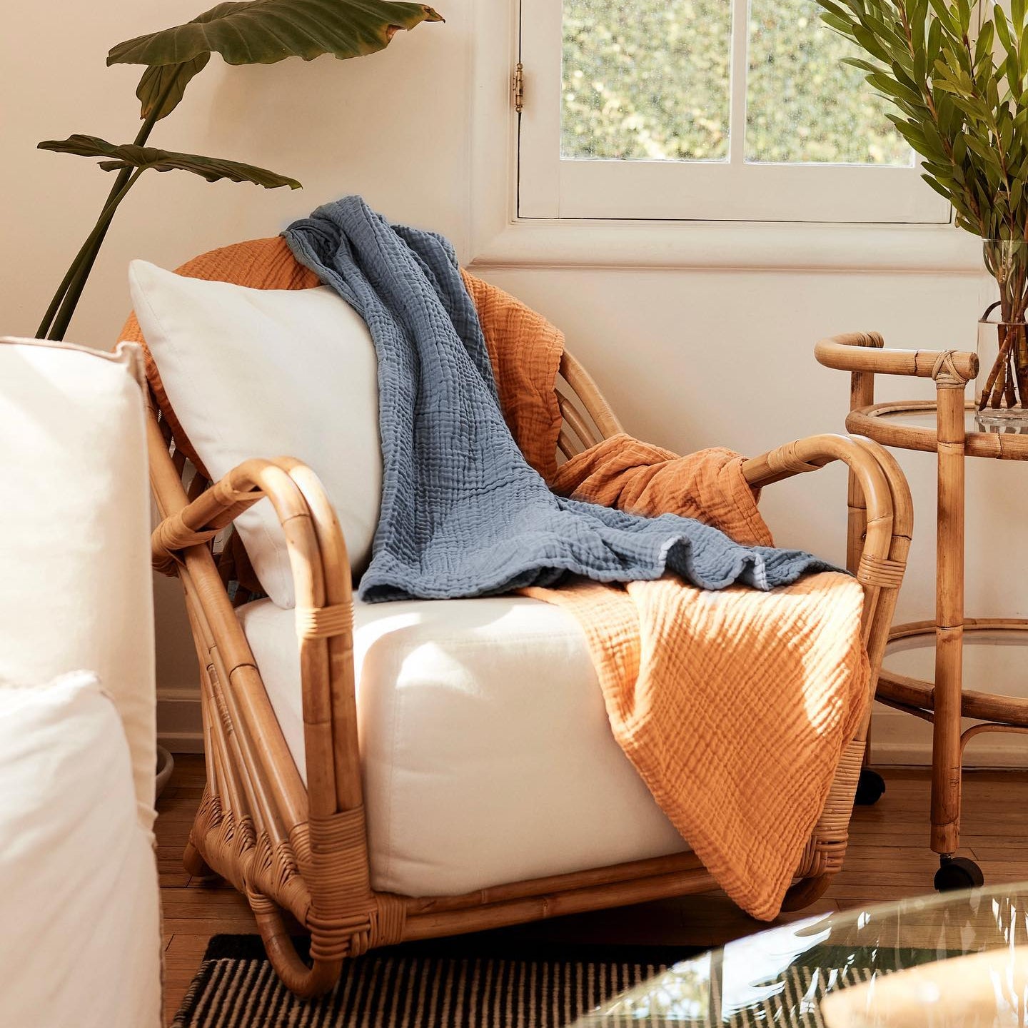Sembla - The Cotton Crinkle Throw in Butterum