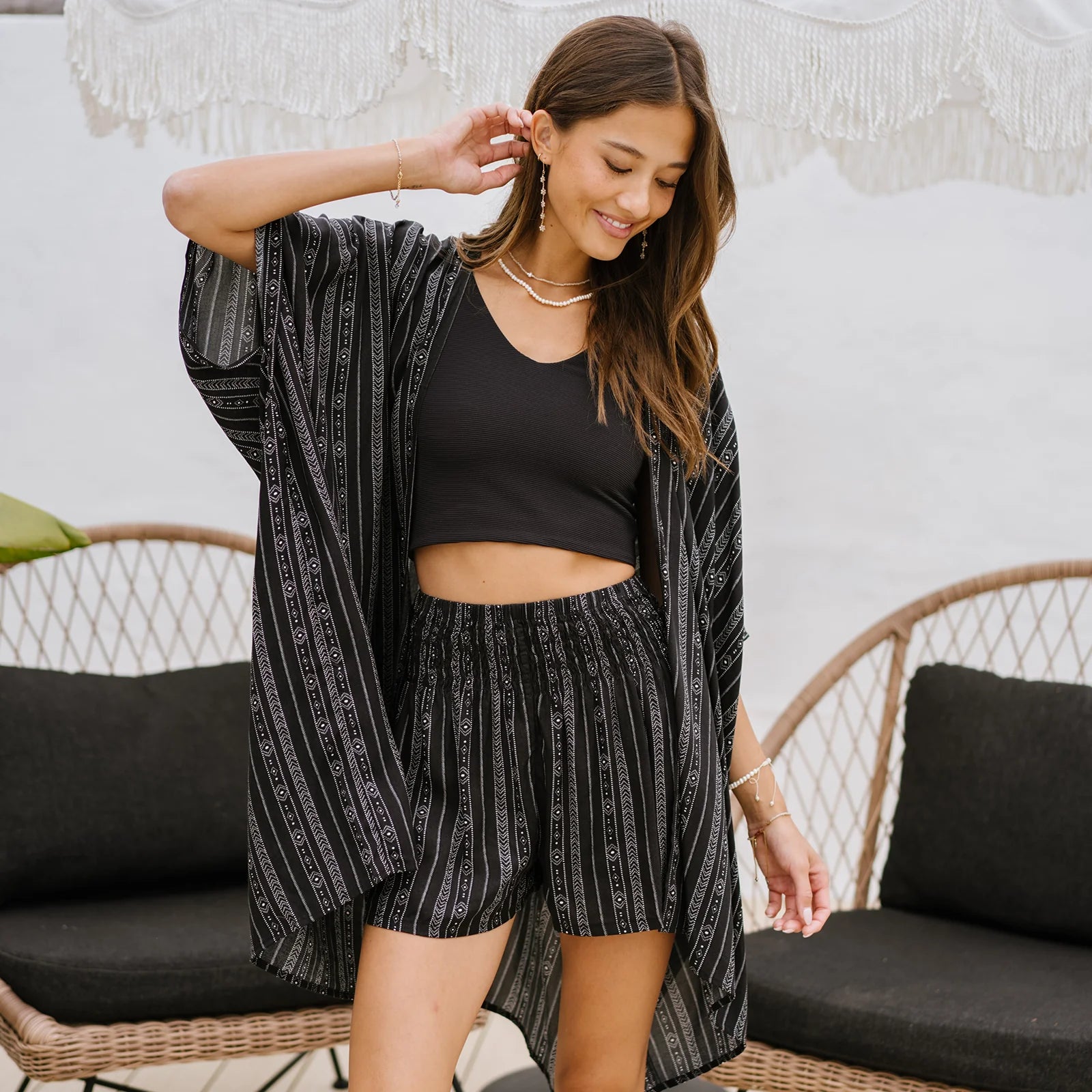 Lotus & Luna - Akha Tribal Print Kimono
