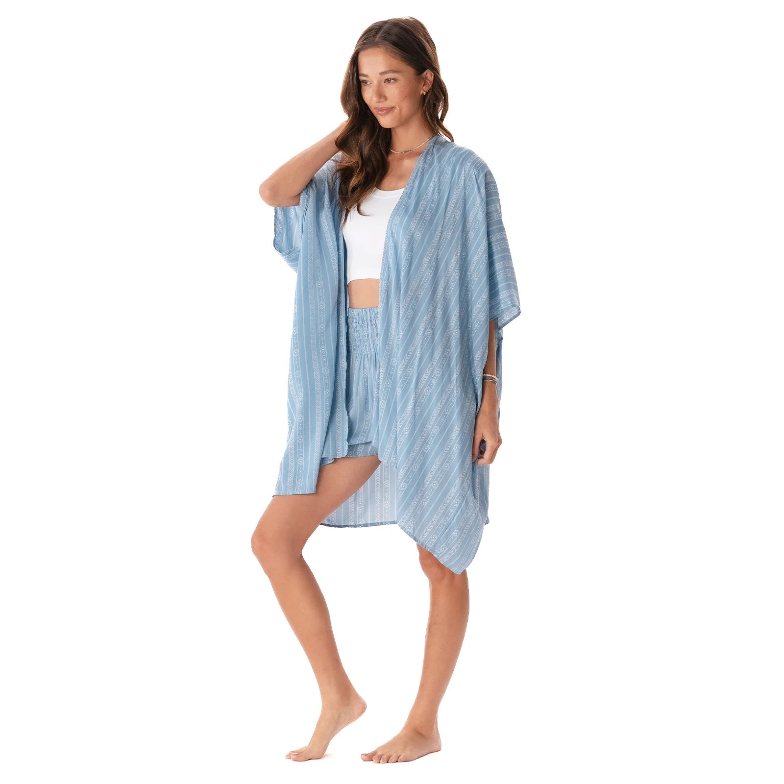 Lotus and Luna - Denim Blue Tribal Kimono