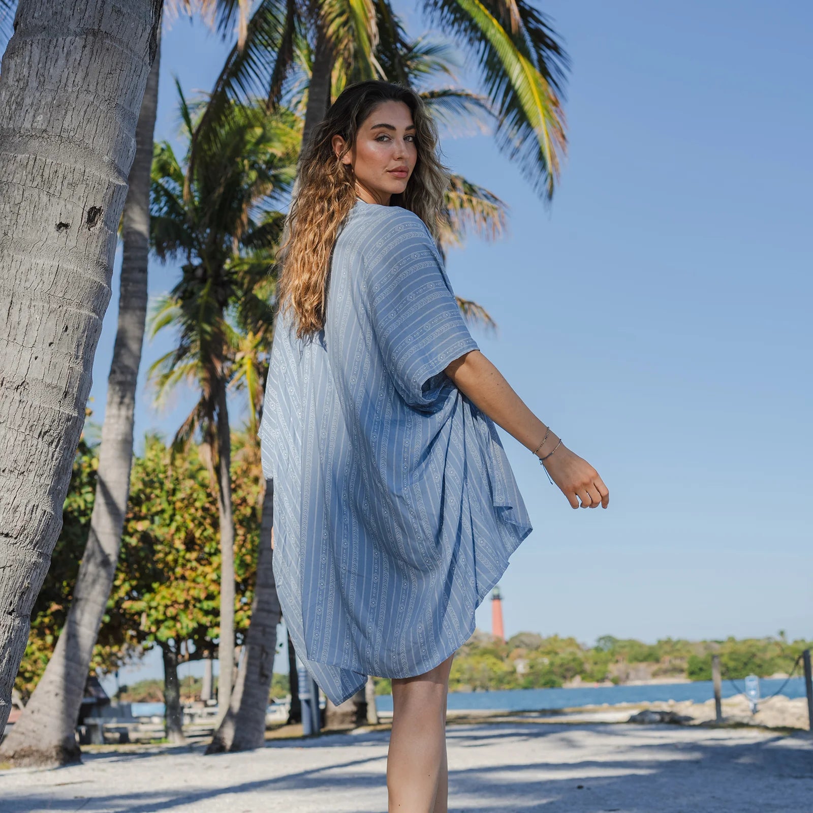 Lotus and Luna - Denim Blue Tribal Kimono