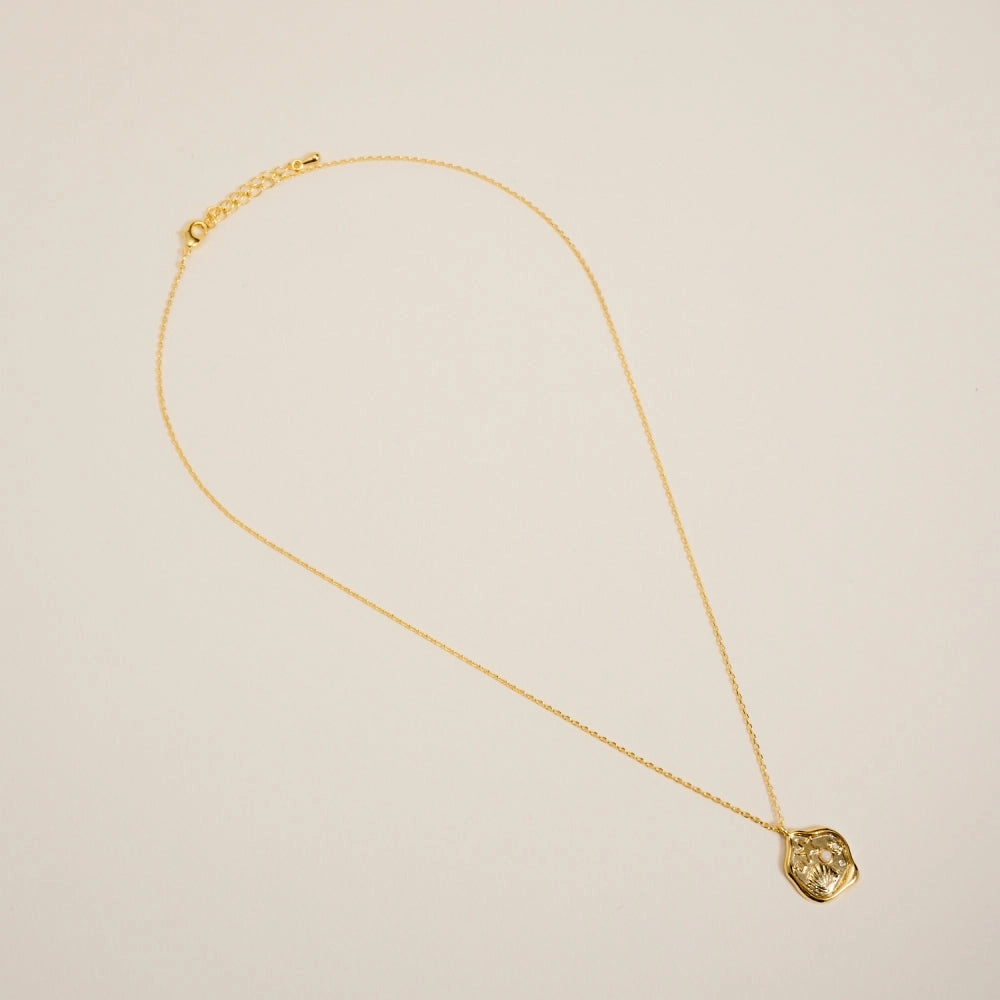 Designature New York -18K Gold Dipped Ocean Themed Pendant Pearl Beach Necklace