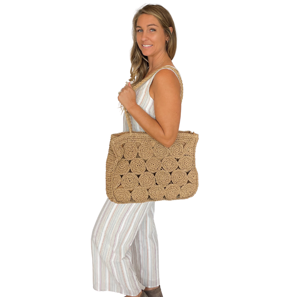 Beachly - Boho Braided Tote - Natural (Add-On)