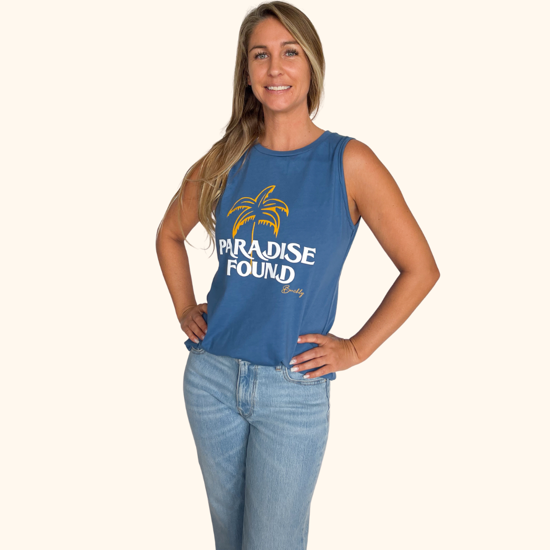 Beachly - Paradise Found Tank - Denim (Add-On)