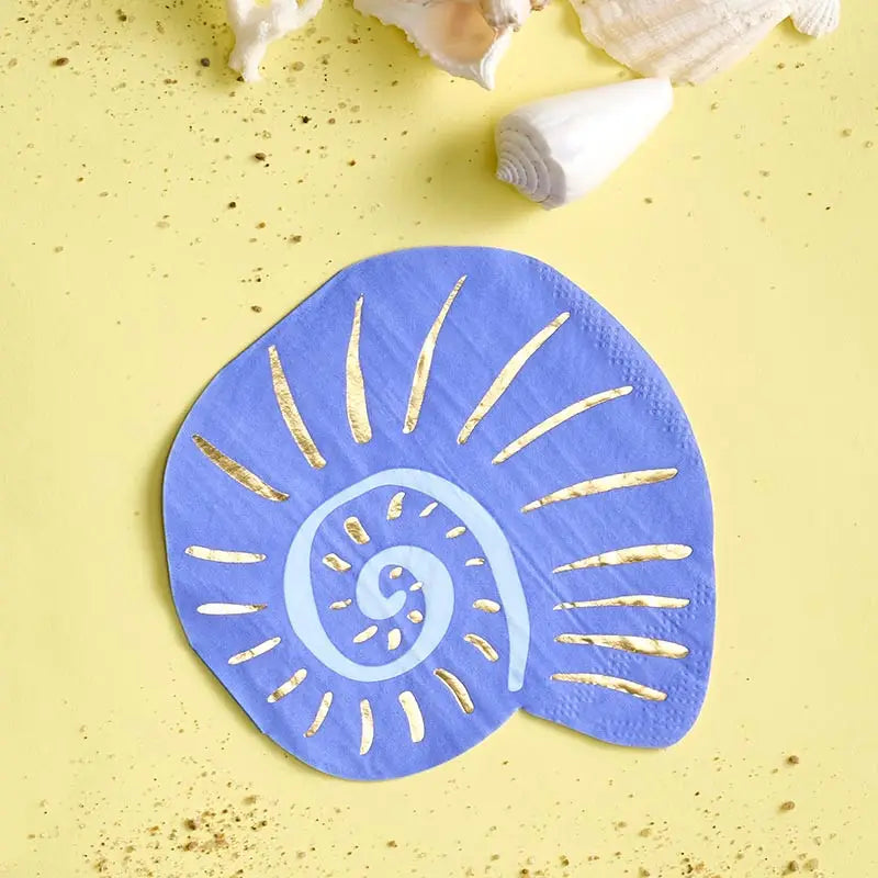 Slant Collections - Foil Shaped Napkins - Conch - 20ct