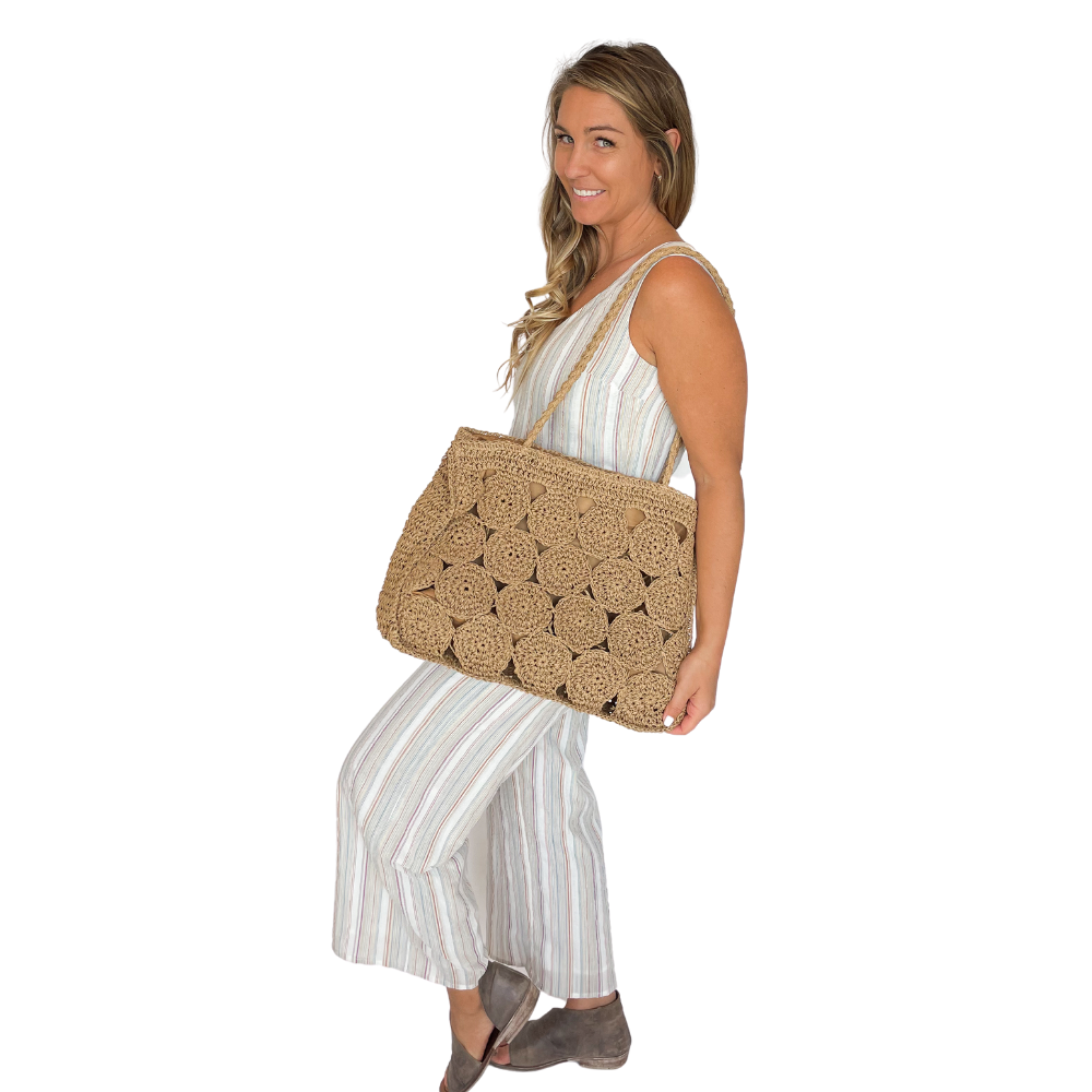 Beachly - Boho Braided Tote - Natural (Add-On)
