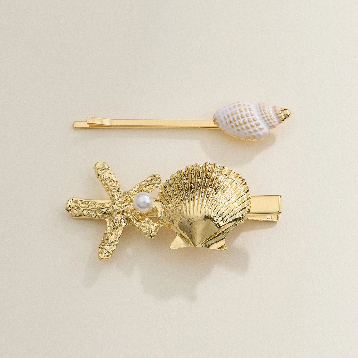 Seashell & Starfish Clip Set
