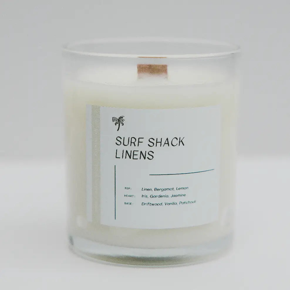 Soph's Beach House - Surf Shack Linens Luxury Coastal Wood Wick Candle