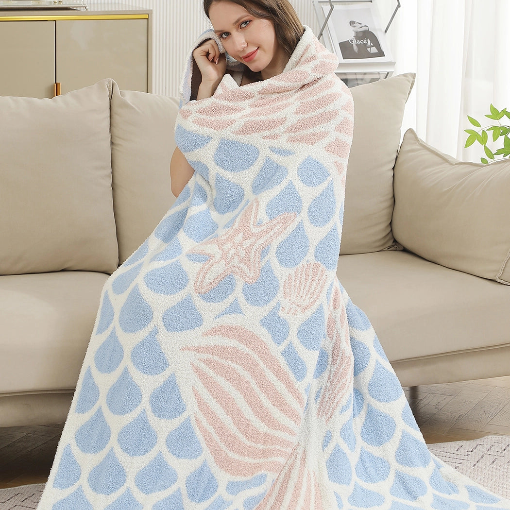 Mermaid Printed Cozy Soft Throw Blanket