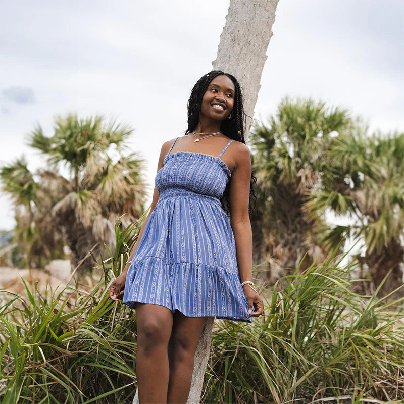 Lotus & Luna - Twilight Tribal Stripe Daiquiri Dress with Adjustable Straps