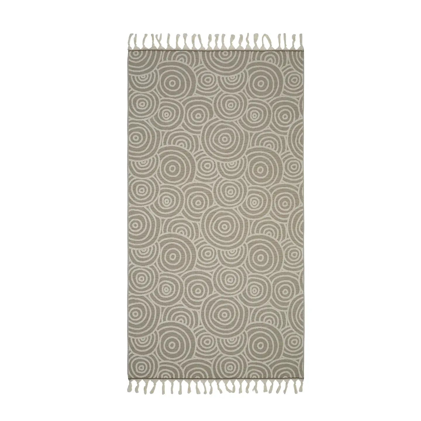 Kikoya - Circles Terry Towels 36x66 in Turkish Cotton Bath Beach Pool - Brown (Add-On)