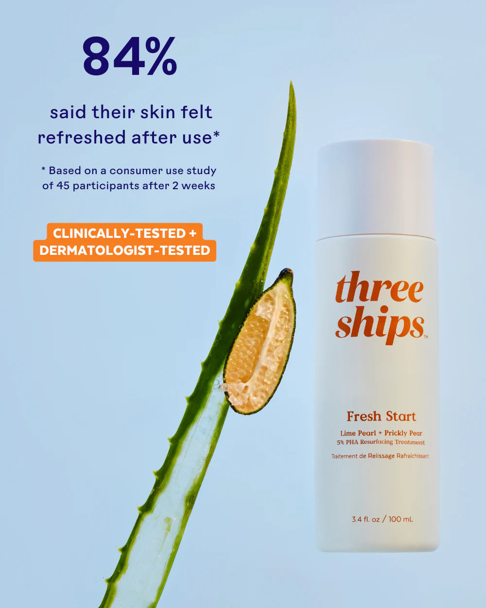 Three Ships - Fresh Start Lime Pearl + Prickly Pear 5% PHA Resurfacing Treatment (Add-On)