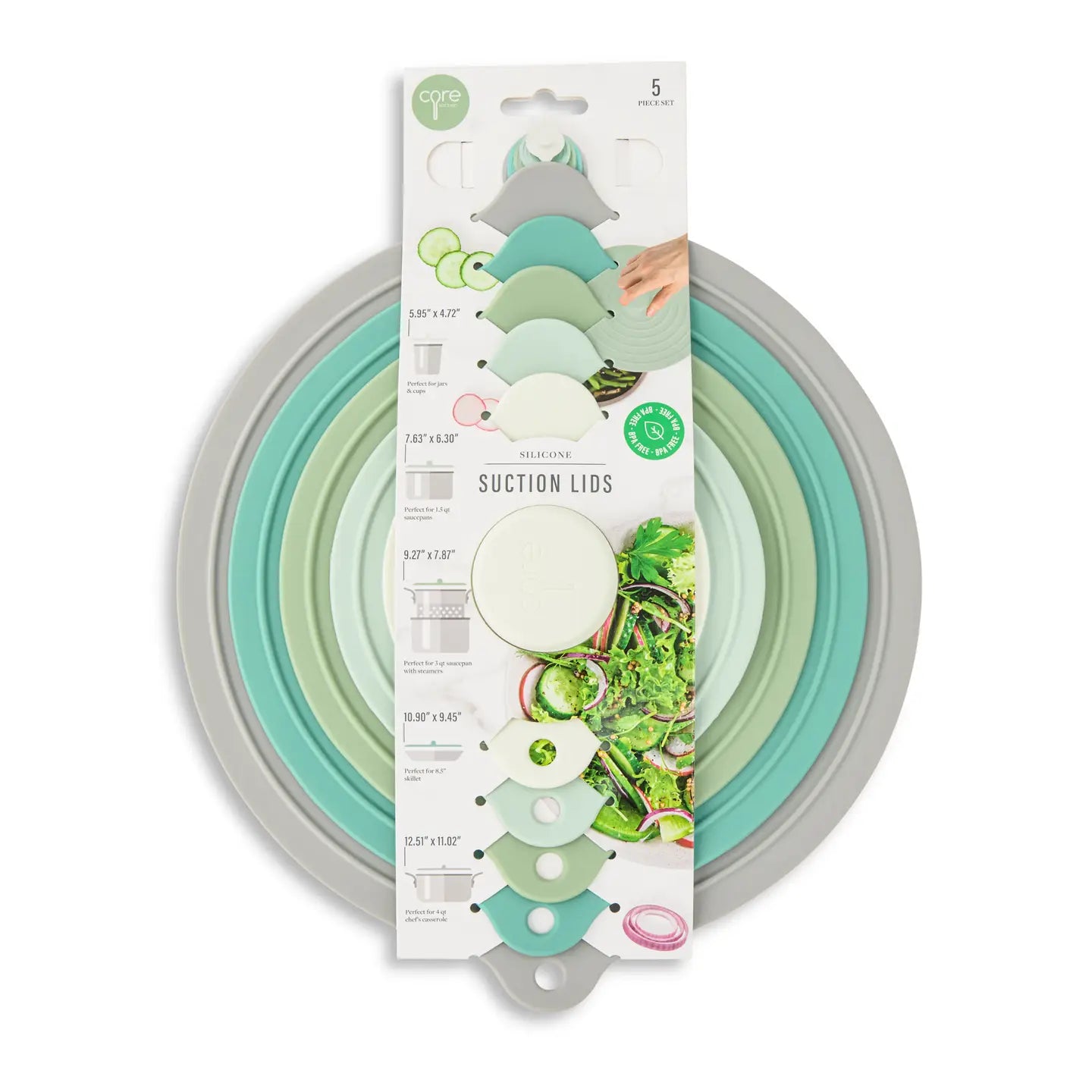 5pc Silicone Suction Lid