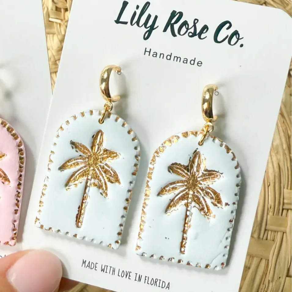 Lily Rose Co. - Palm Tree Arches Earrings - Blue