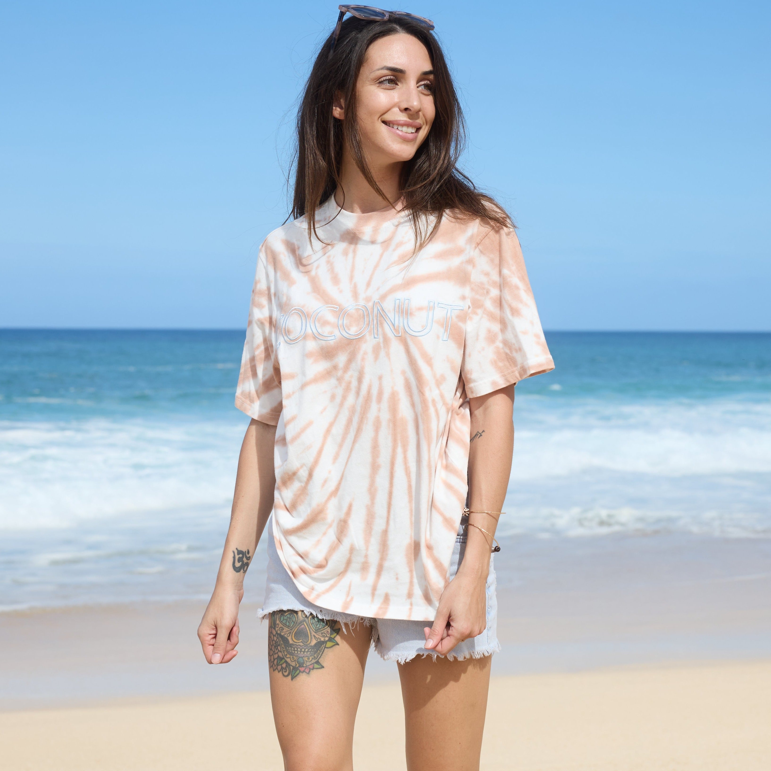 Post Surf Collective - Coconuts Tee - Tie Dye Brown (N)