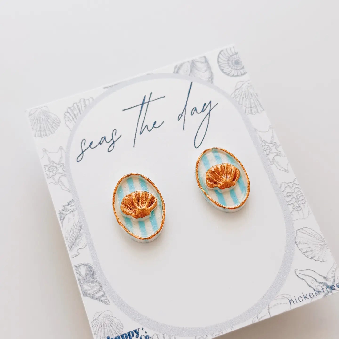 Coquette Bow Studs Coral Shell Clay Stud