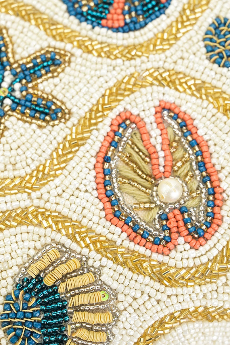 America & Beyond - Sunlit Shore Beaded Clutch Bag