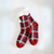 Gyal Bashy - Adult Knit Slipper Socks With Sherpa Lining - Red Check