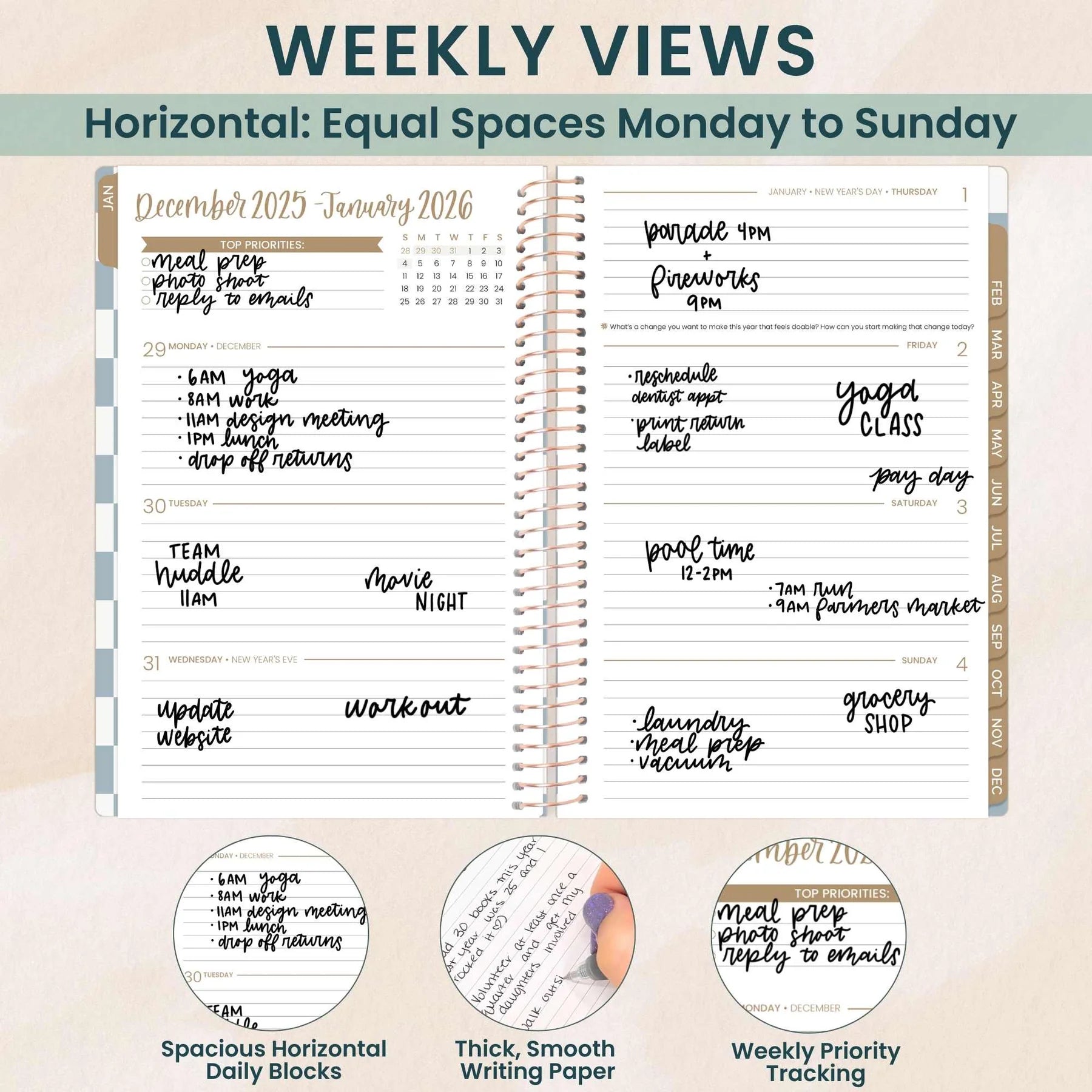 Bloom - 2026 Soft Cover Planner, 5.5" x 8.25", Checkered