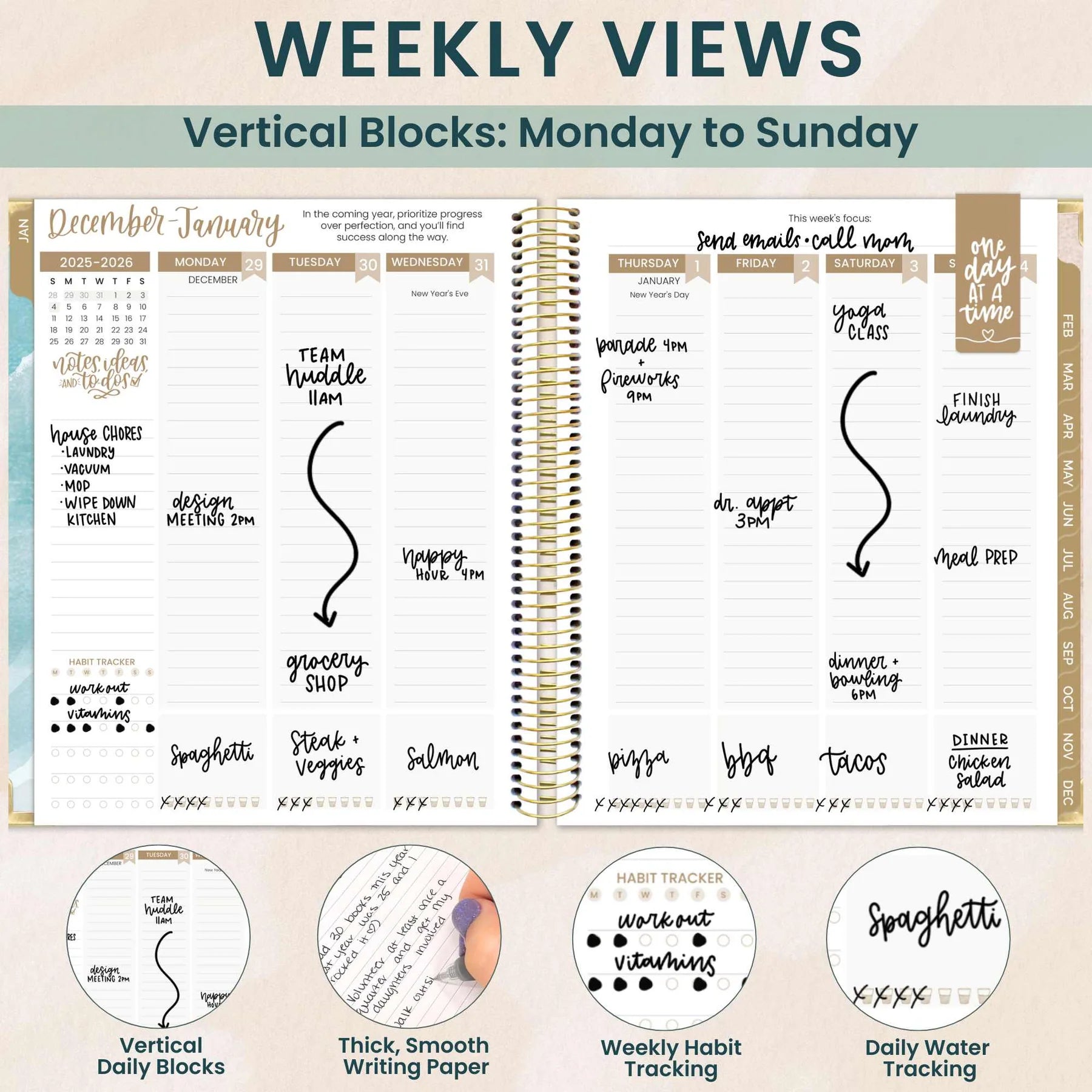 Bloom - 2026 Vision Planner, 7.5" x 9", Ocean Oasis