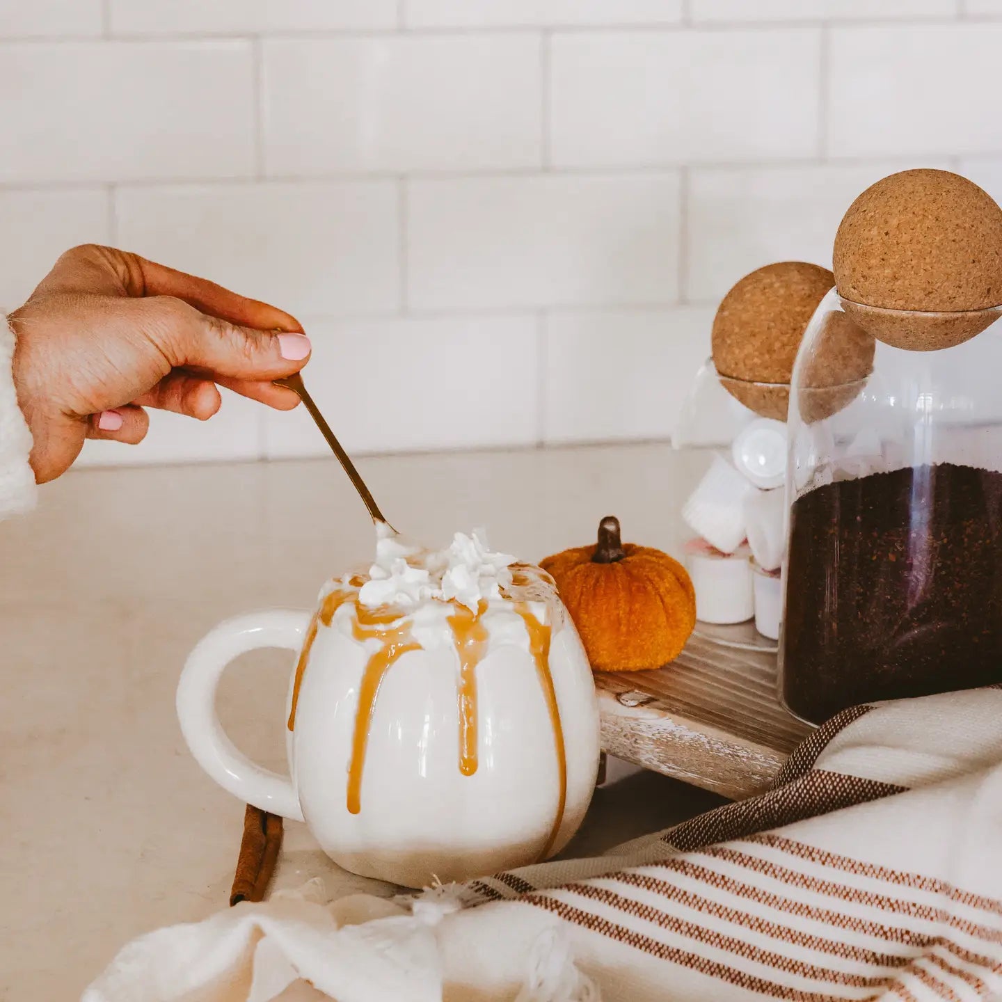 Sweet Water Decor -  Cream Pumpkin Coffee Mug