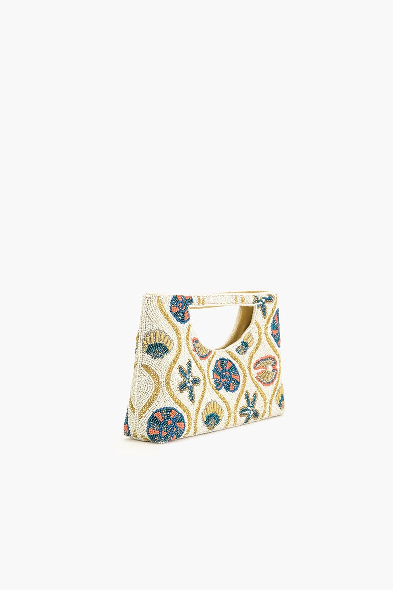 America & Beyond - Sunlit Shore Beaded Clutch Bag