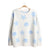 Seashell Starfish Pattern Crew Neck Sweater