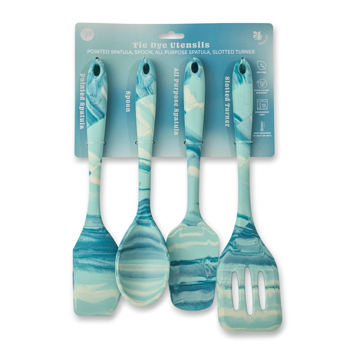 4pc Tie Dye Silicone Utensil Set
