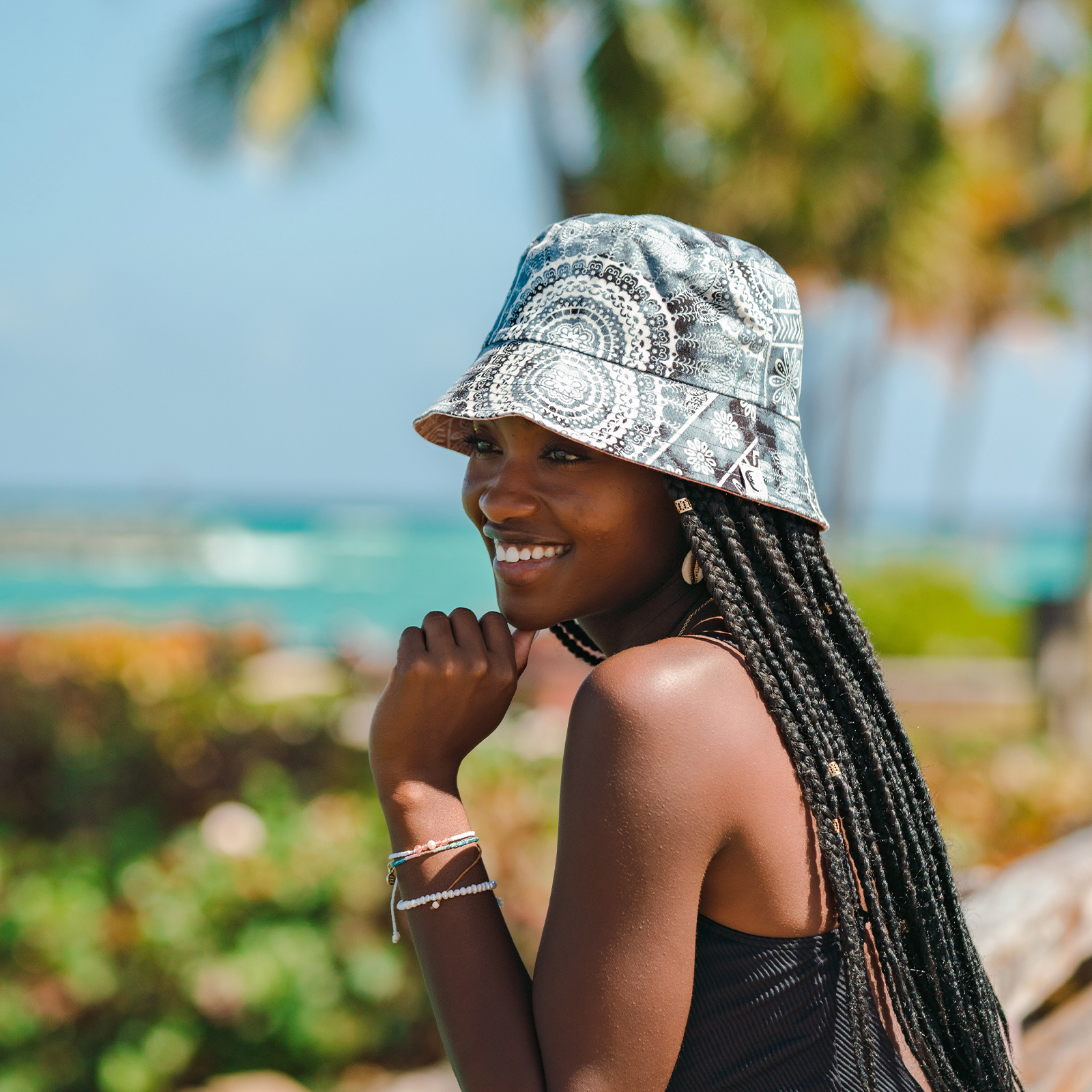 Lotus & Luna - Santa Barbara and Baja Printed Reversible Bucket Hat (Add-On)