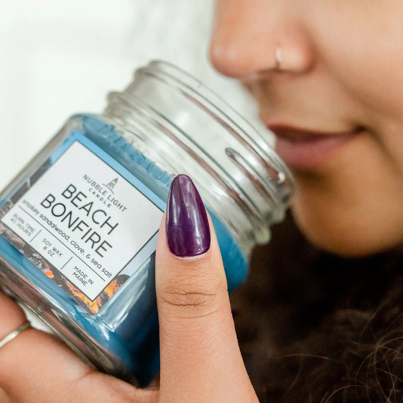 Nubble Light Candle - Beach Bonfire 8oz. Scented Soy Candle